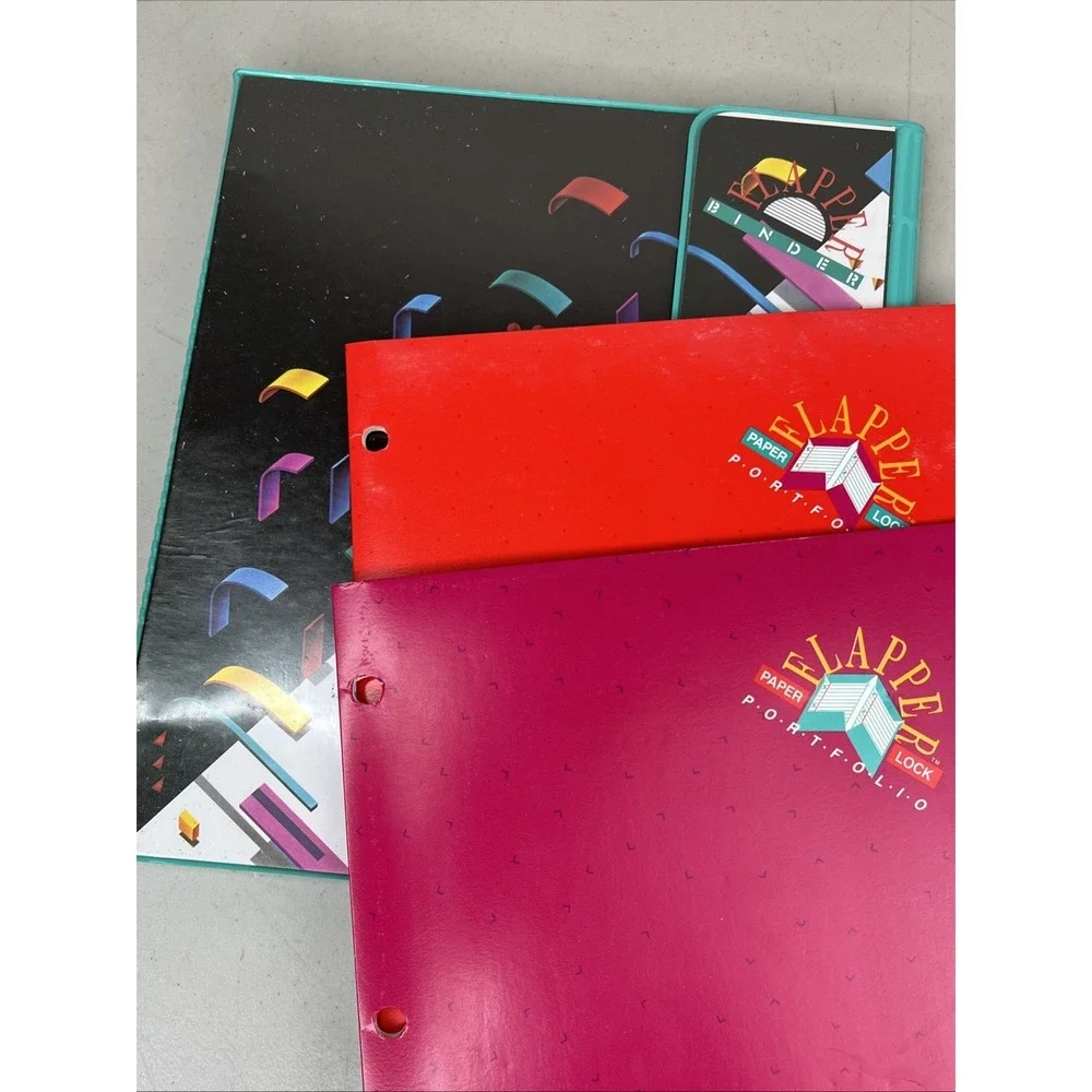 Vintage 1989 MEAD Flapper Binder TRAPPER KEEPER Retro 3 Ring Notebook W- Inserts